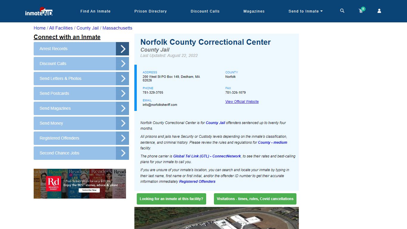 Norfolk County Correctional Center - Inmate Locator - Dedham, MA